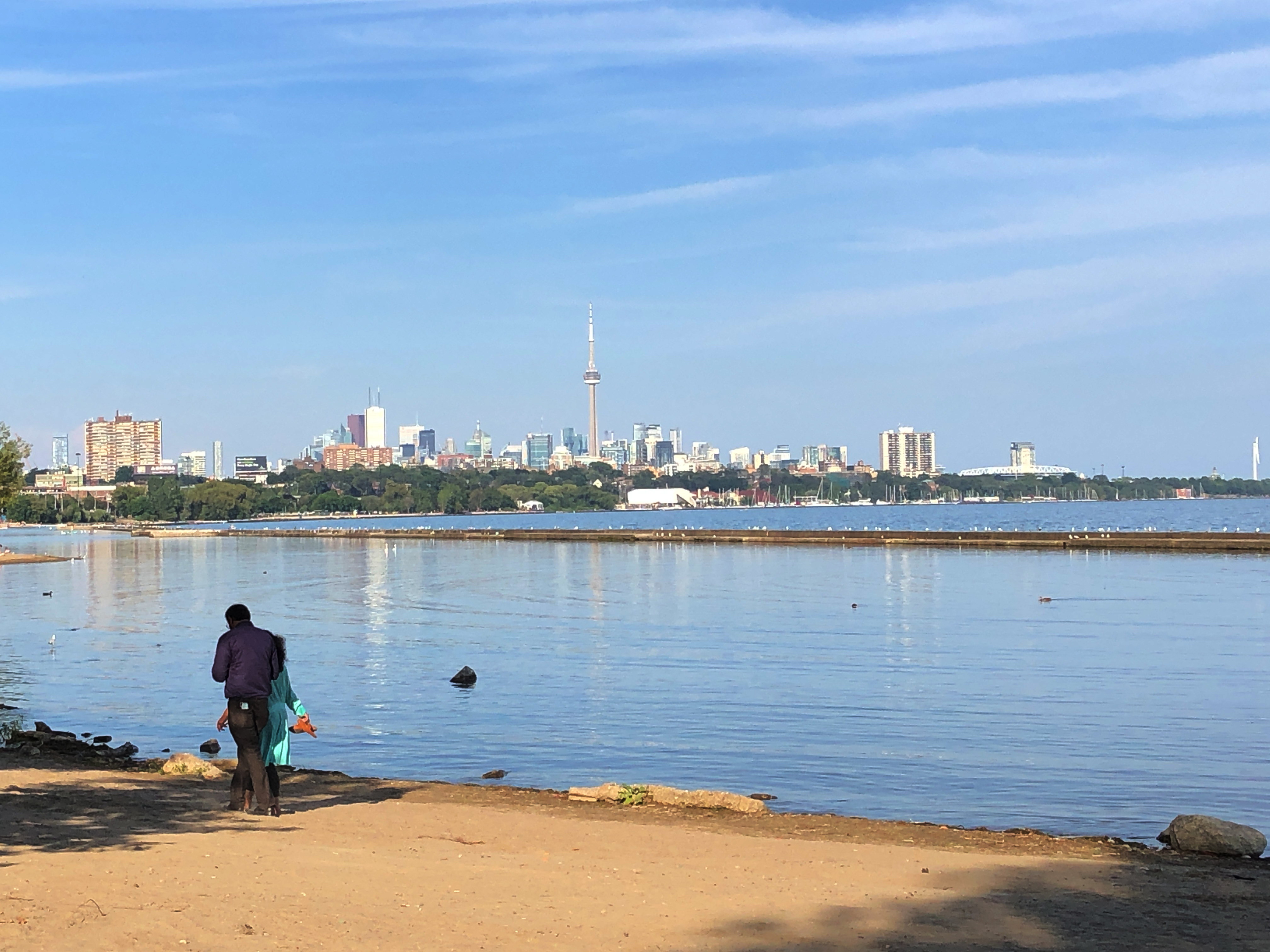 Toronto landscape from the same location in Sunnyside Park on August 19 2021
